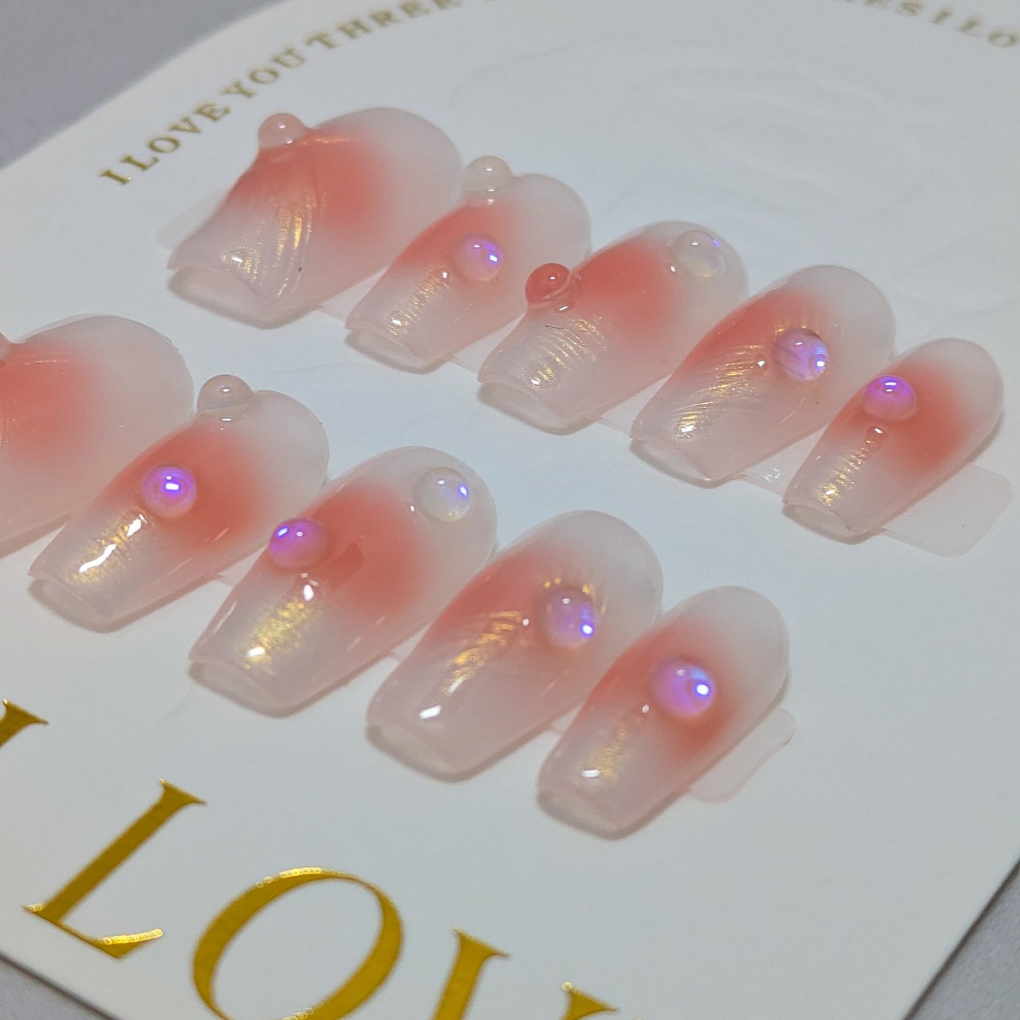 Golden Flowers - Press on Nails