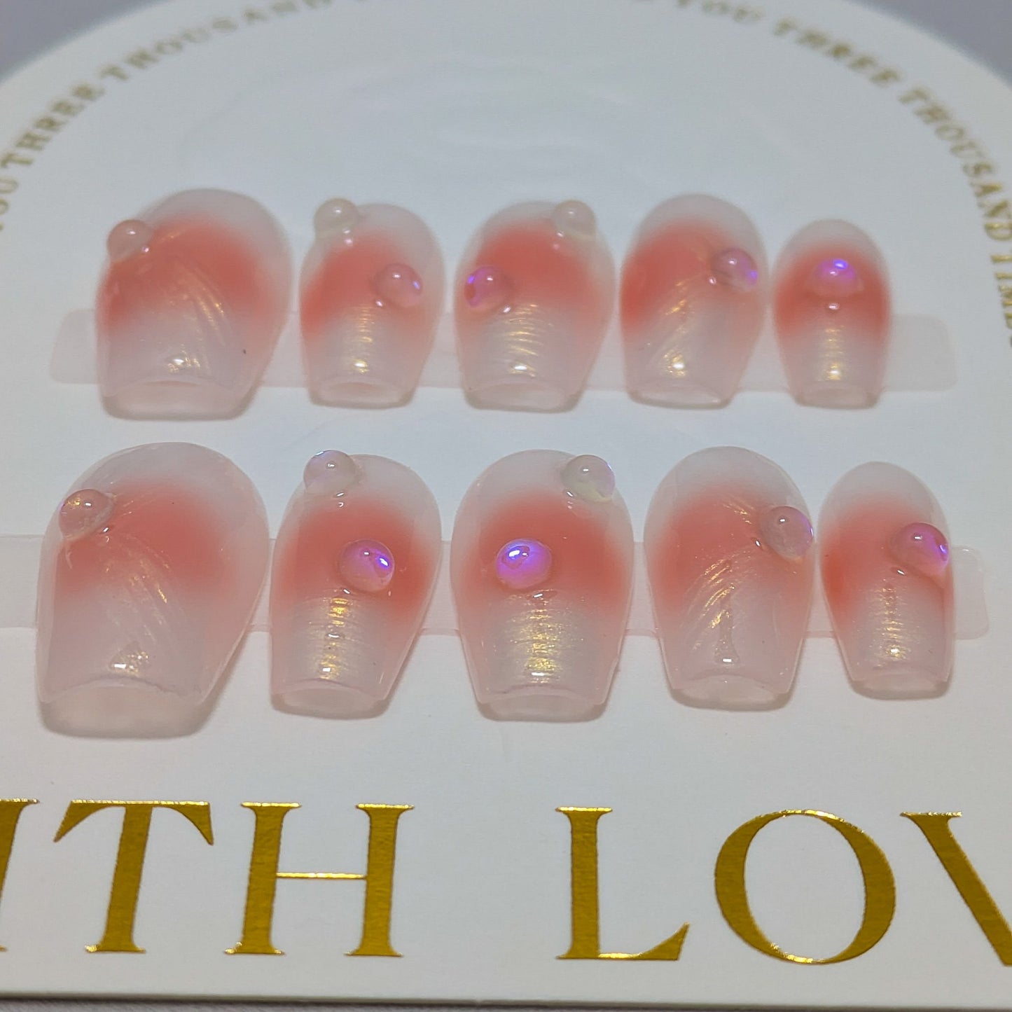 Golden Flowers - Press on Nails