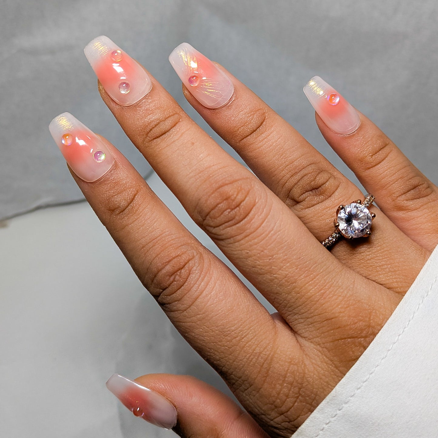 Golden Flowers - Press on Nails