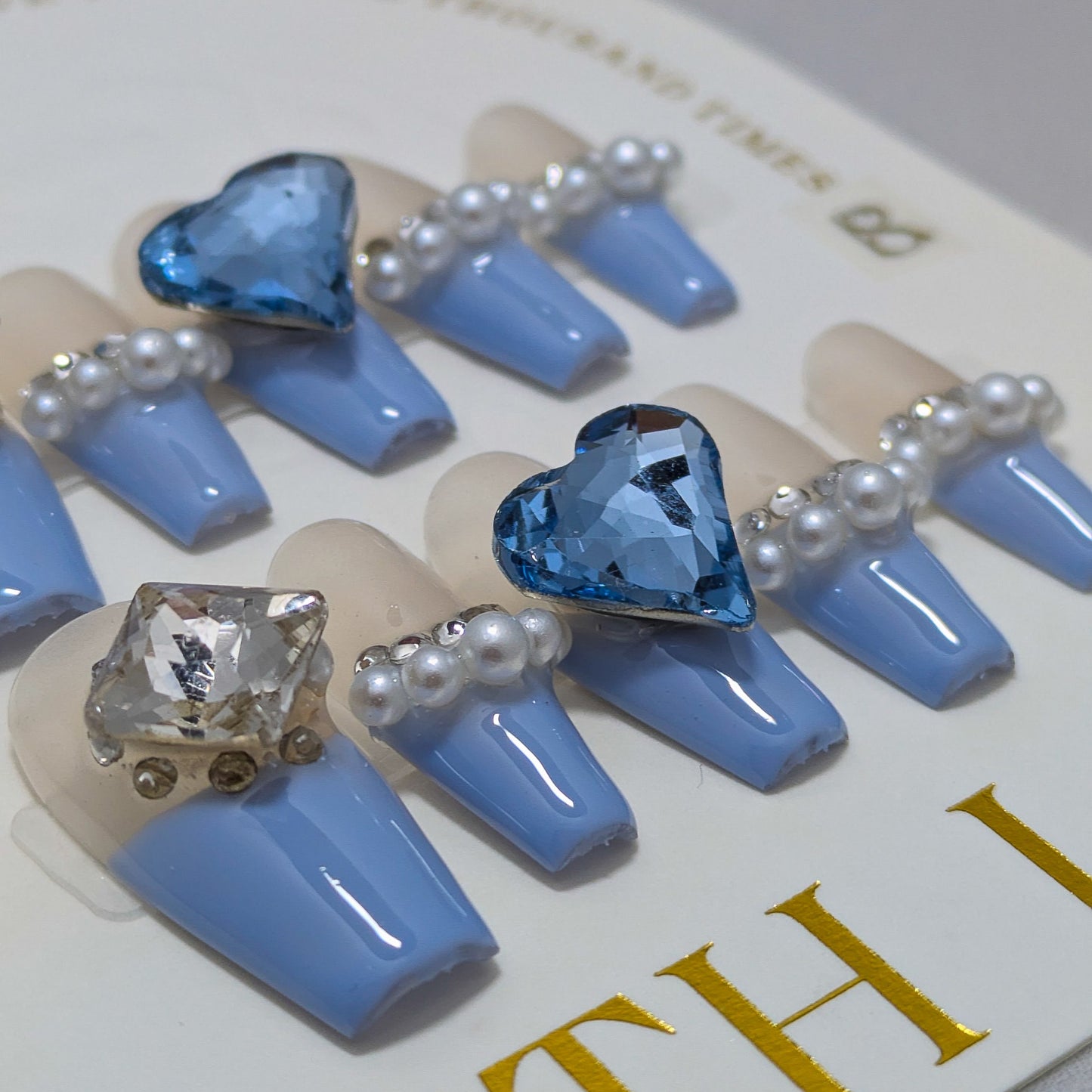 Blue Heart - Press on Nails