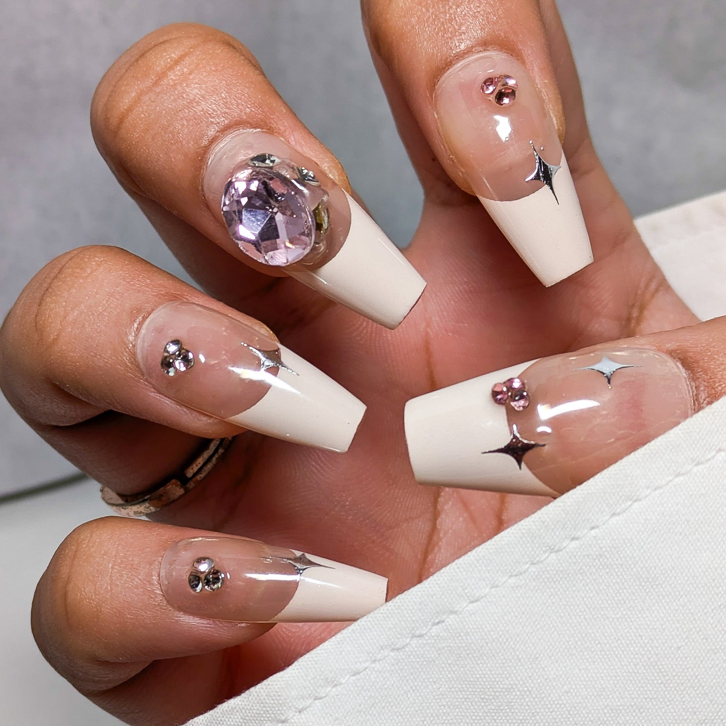 Pink Heart- Press on Nails