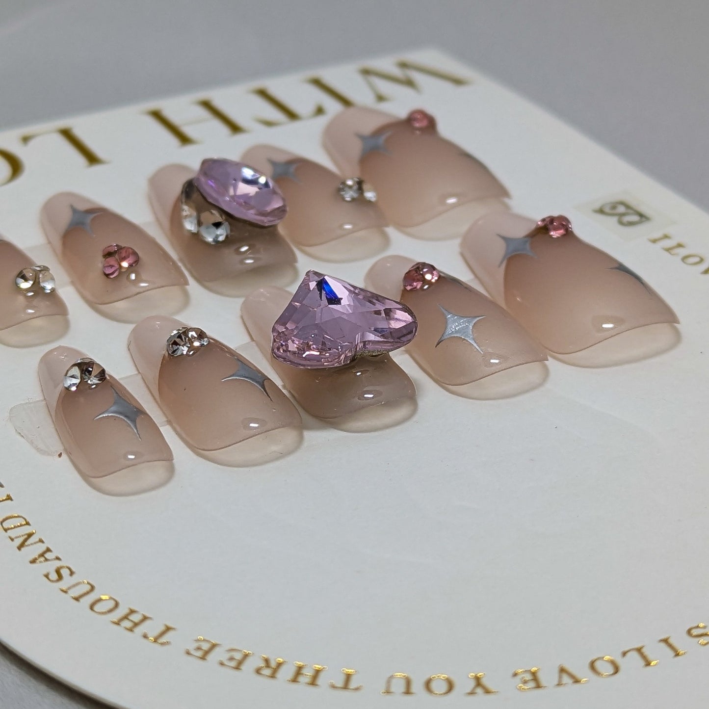 Pink Heart- Press on Nails