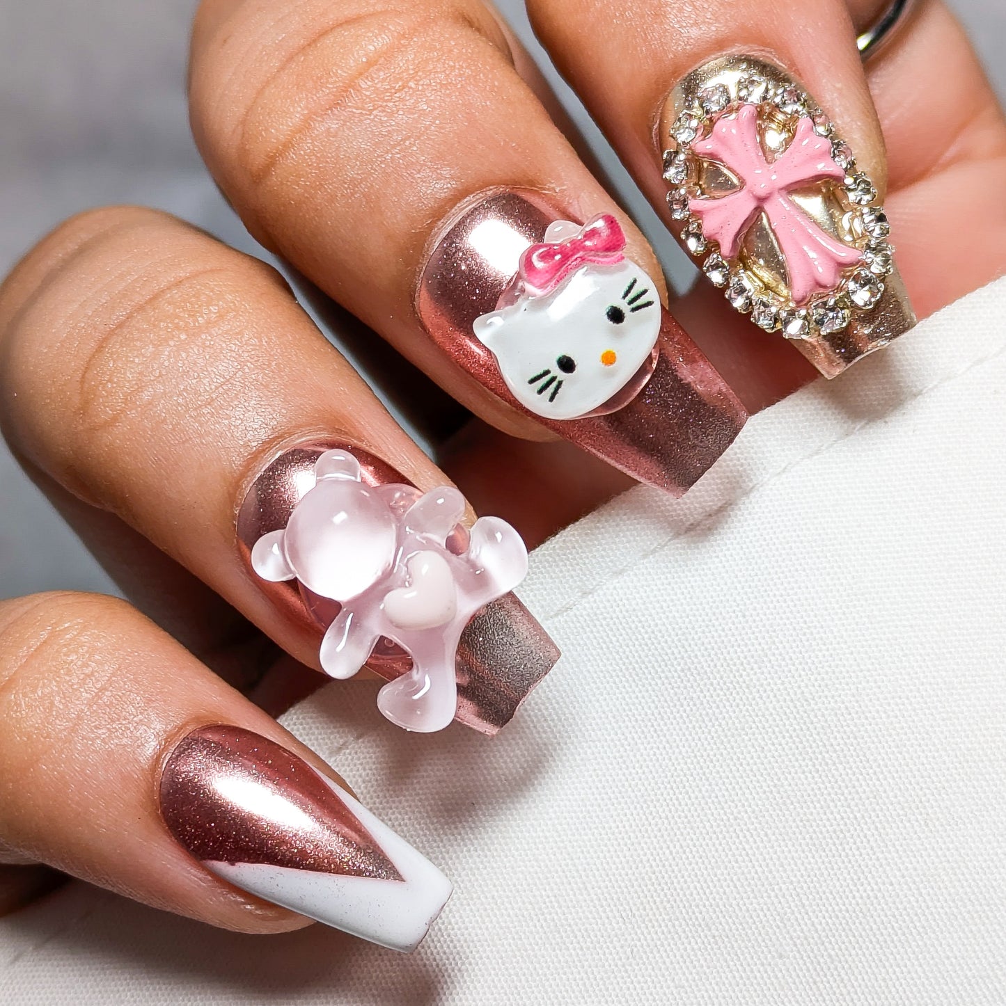 Pink Kitty- Press on Nails