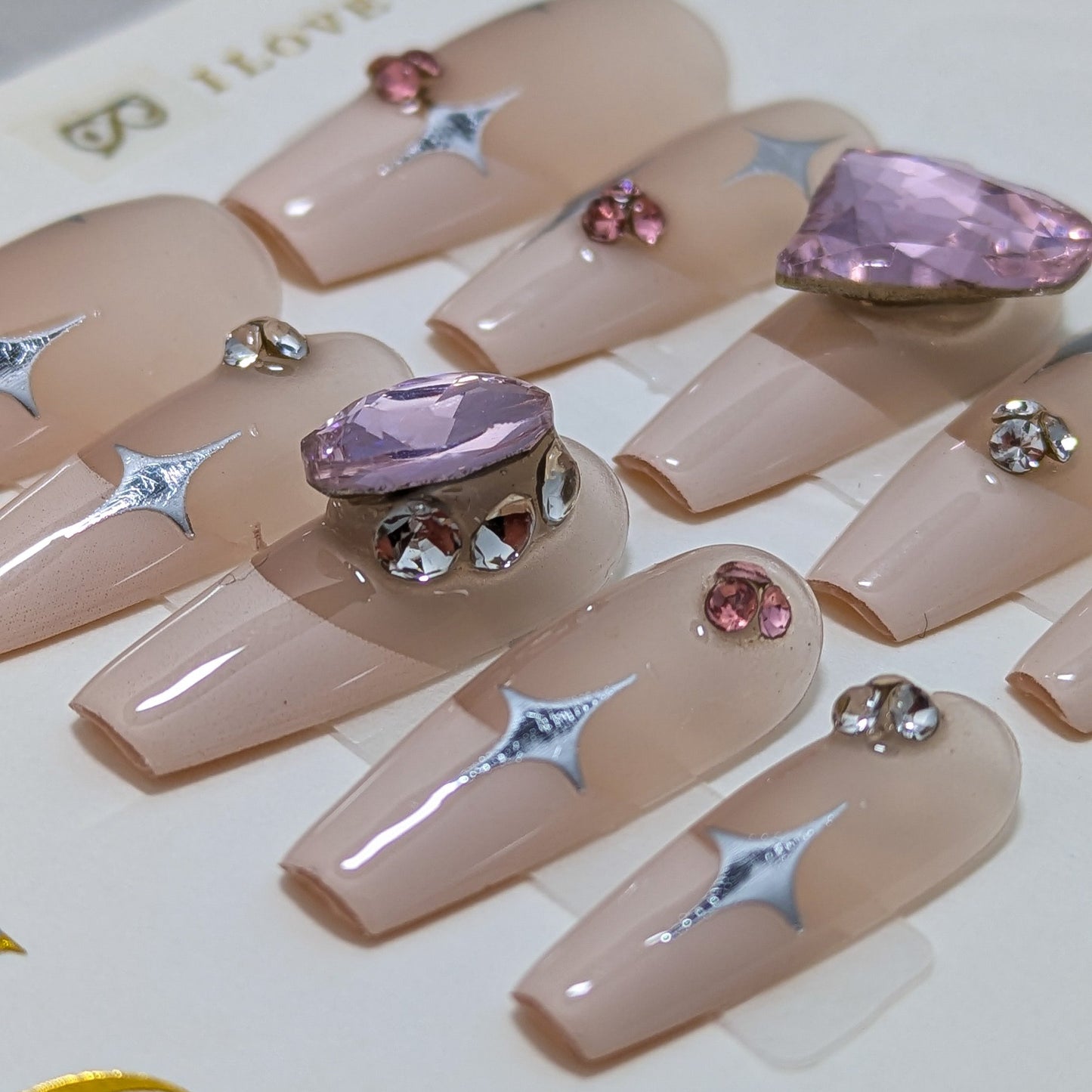 Pink Heart- Press on Nails