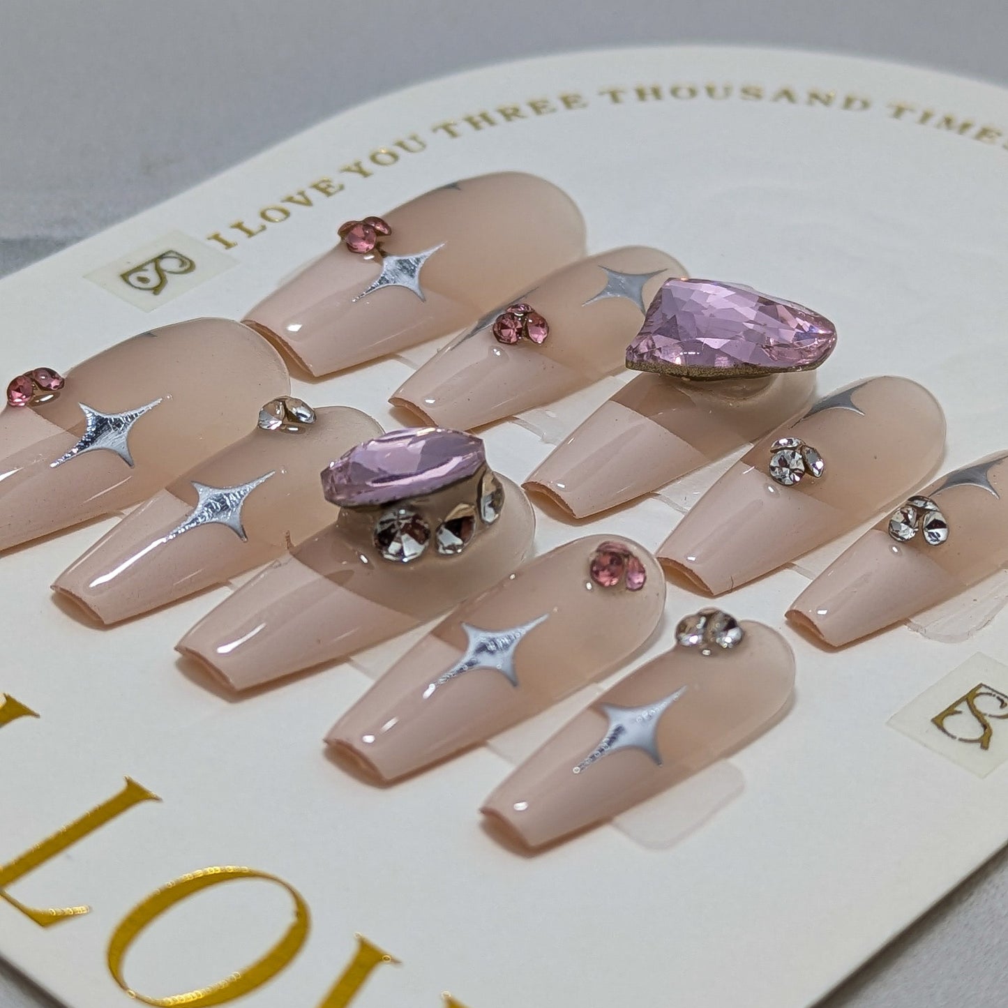 Pink Heart- Press on Nails