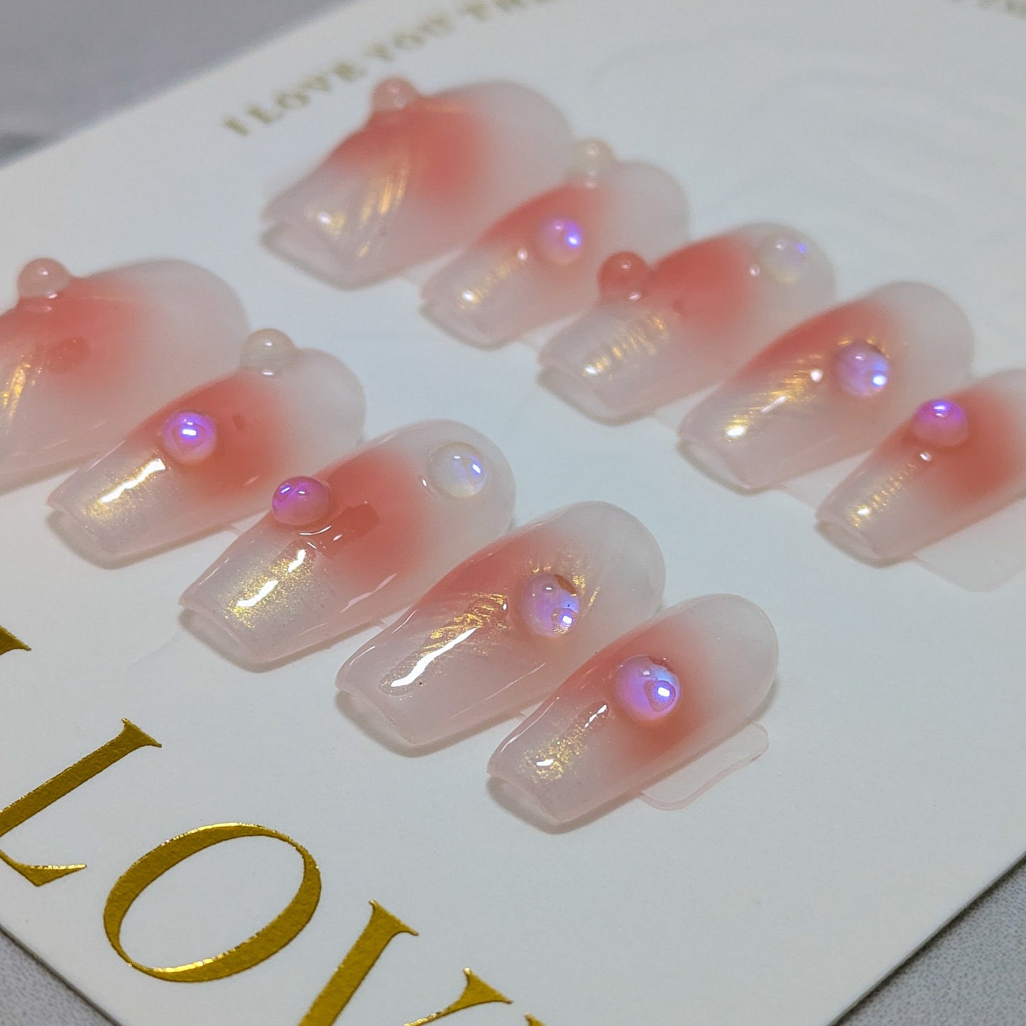 Golden Flowers - Press on Nails