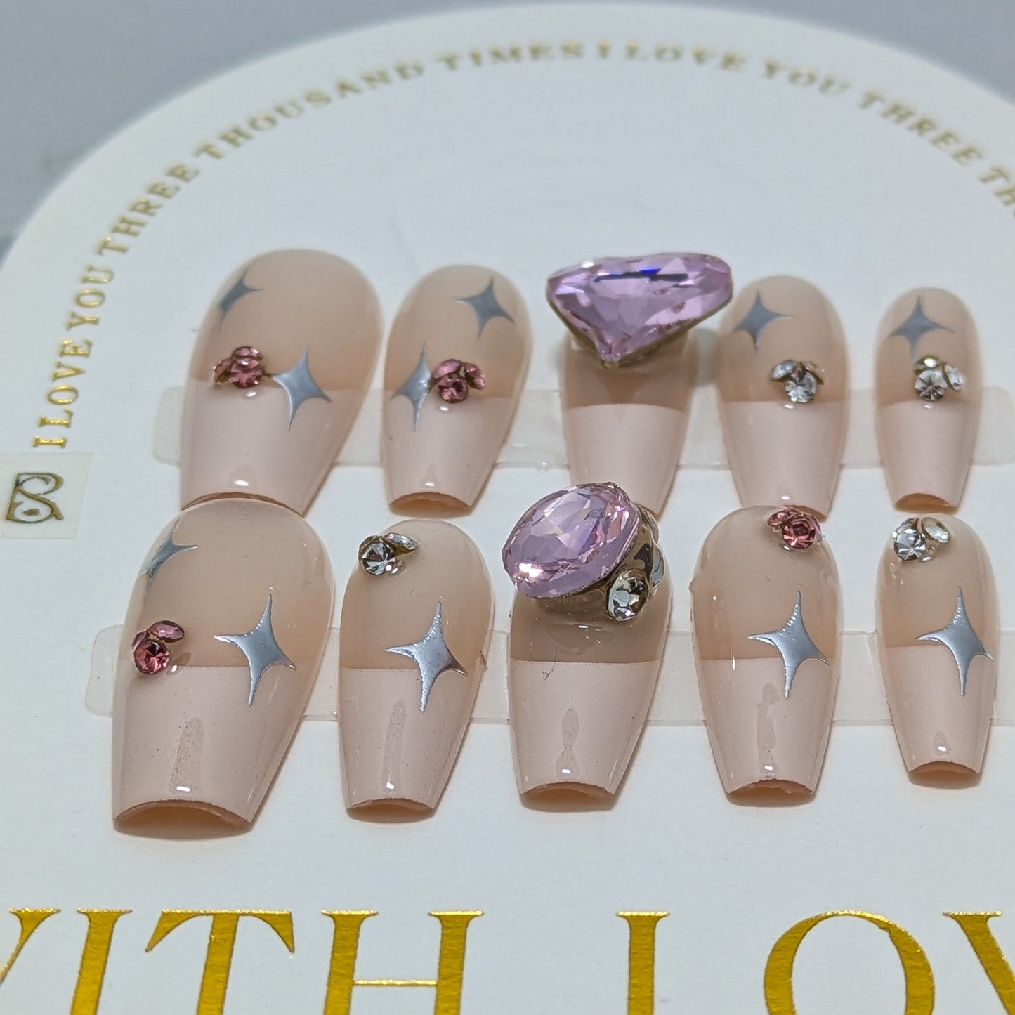 Pink Heart- Press on Nails