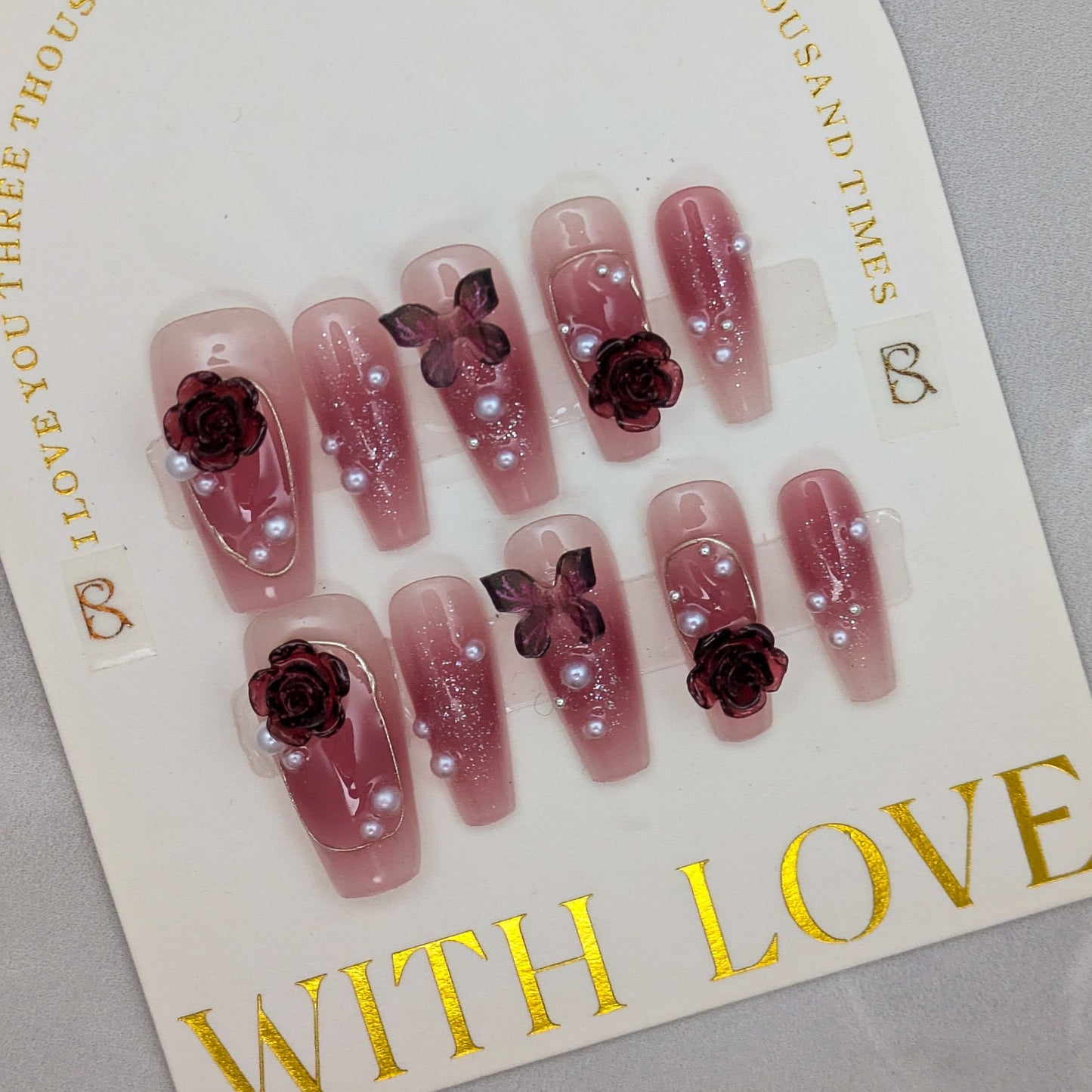 Red Rose Dreams - Press on Nails