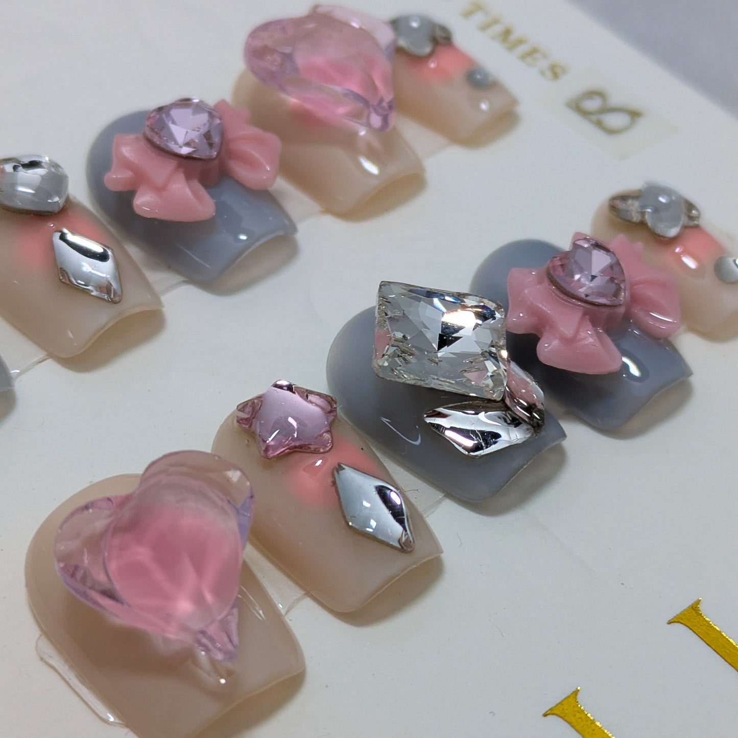 Pink Star Moon - Press on Nails