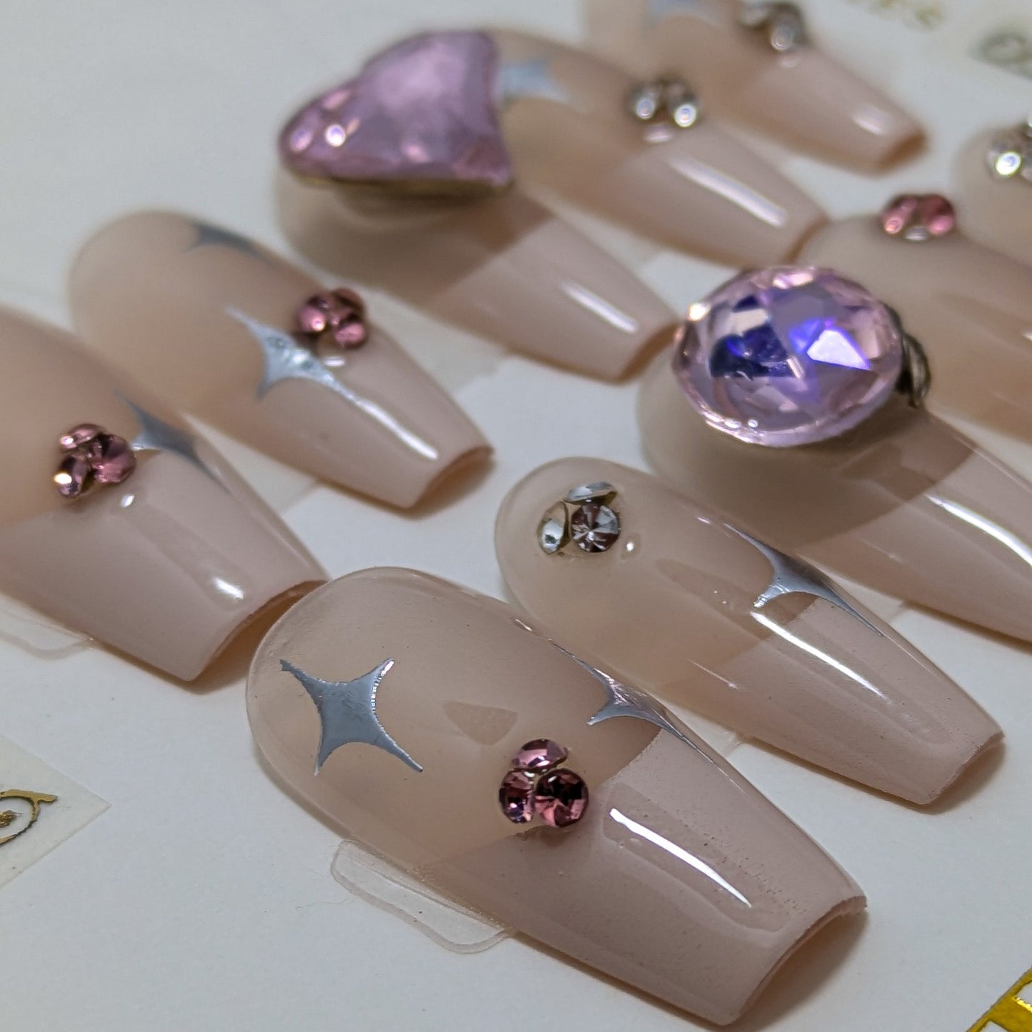 Pink Heart- Press on Nails