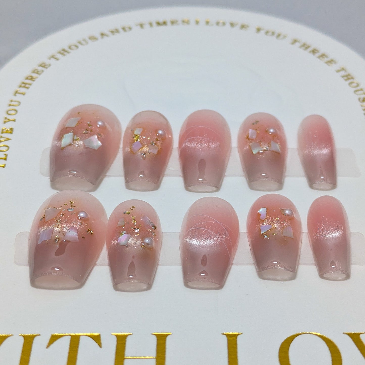 Blushing Crystals - Press on Nails