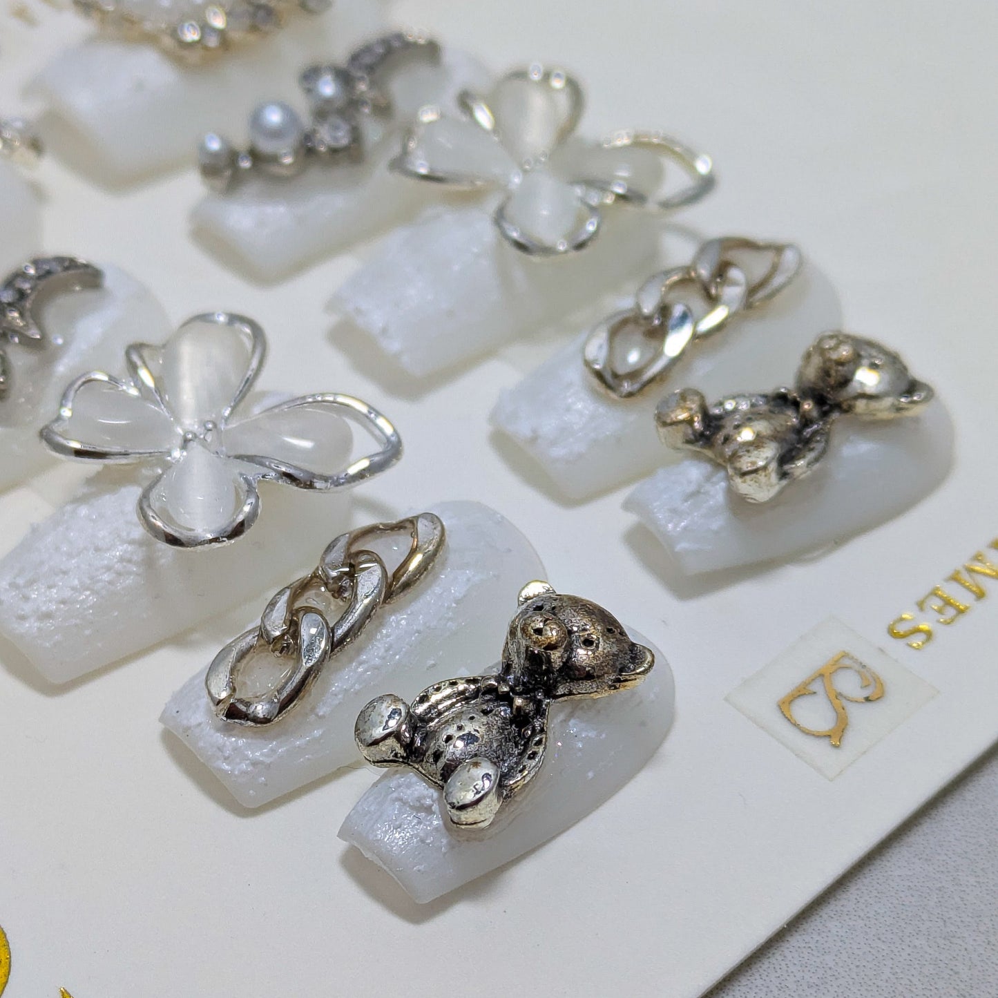 White Moon Butterfly - Press on Nails