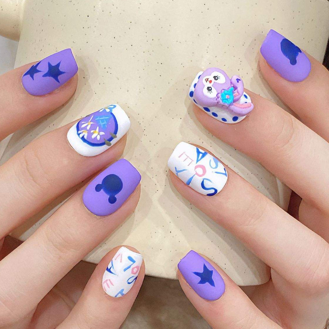 Purple Bunny  - Press on Nails
