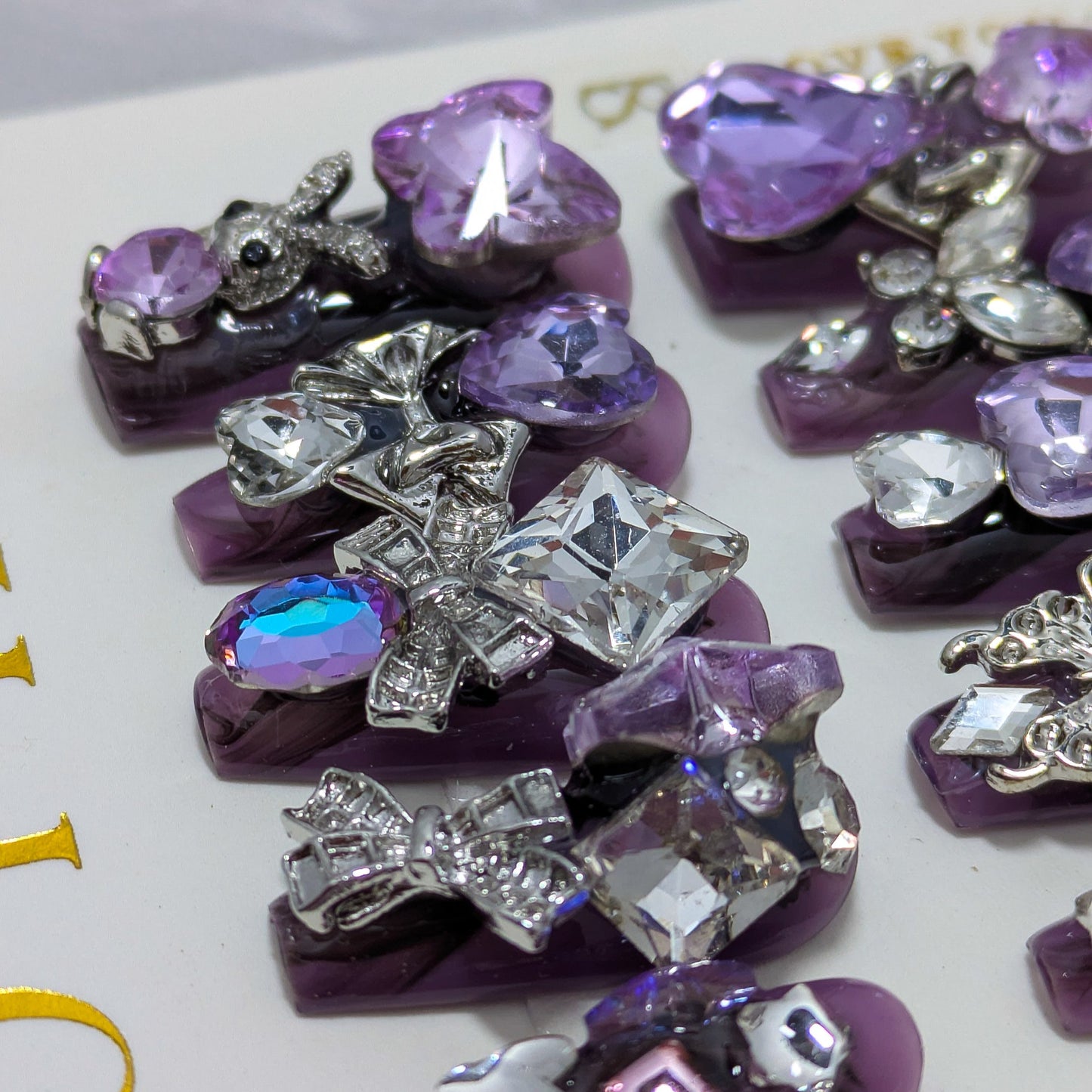 Purple Crystal Party - Press on Nails