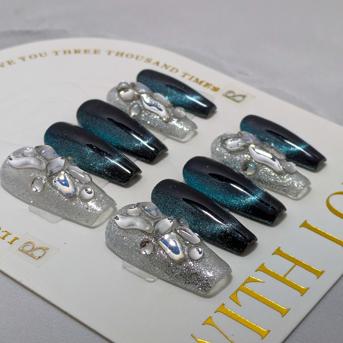 Black Crystal Galaxy- Press on Nails