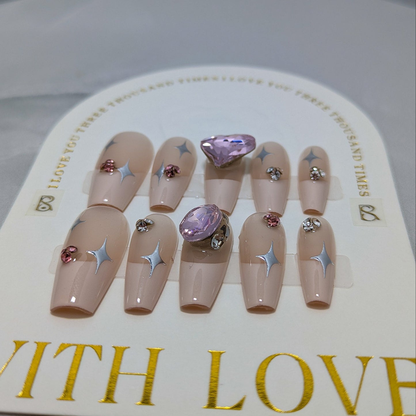 Pink Heart- Press on Nails
