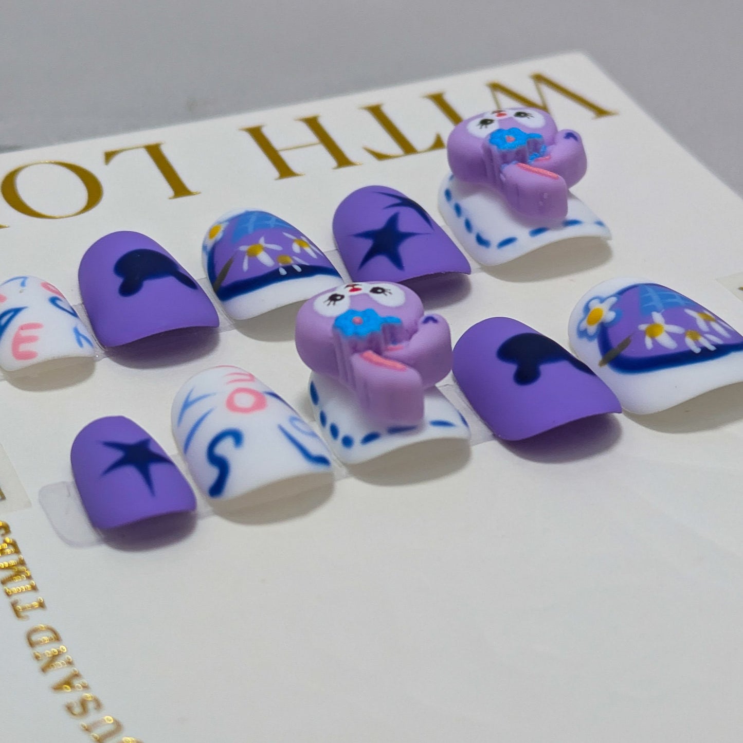 Purple Bunny  - Press on Nails