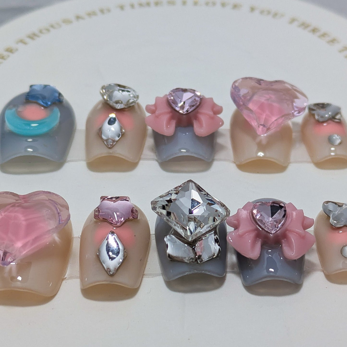Pink Star Moon - Press on Nails