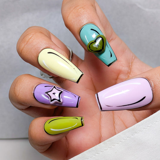 Cartoon Fun  - Press on Nails