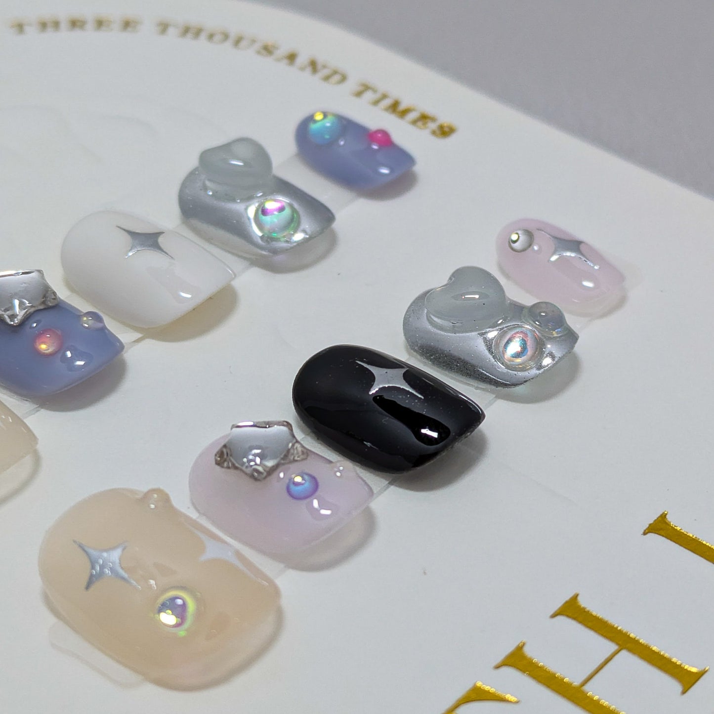 Cotton Candy stars - Press on Nails