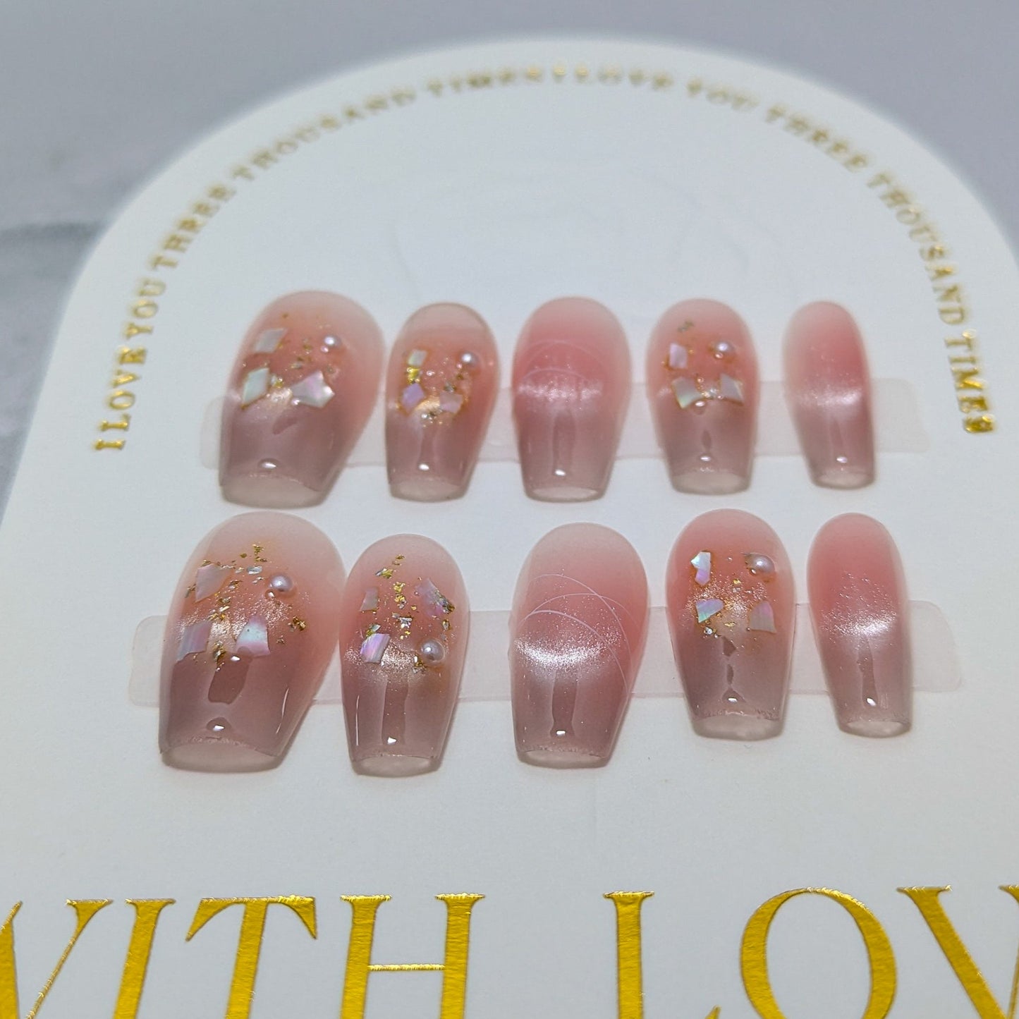 Blushing Crystals - Press on Nails