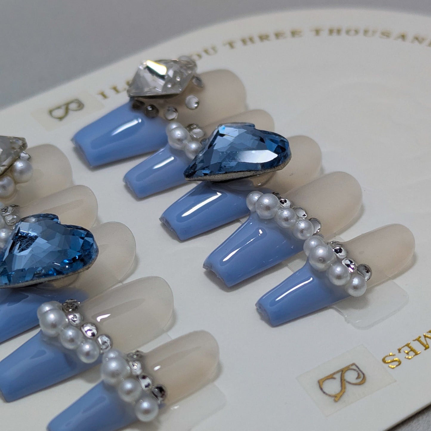 Blue Heart - Press on Nails