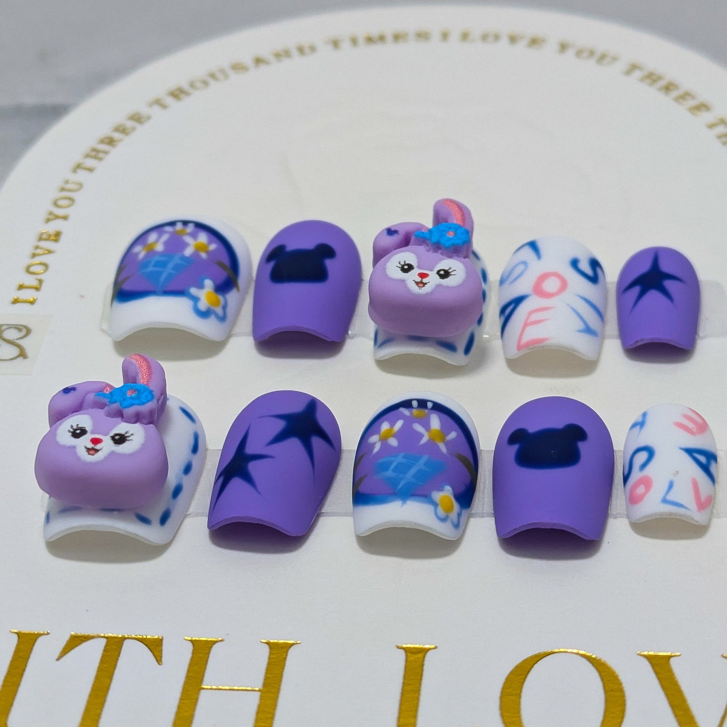 Purple Bunny  - Press on Nails
