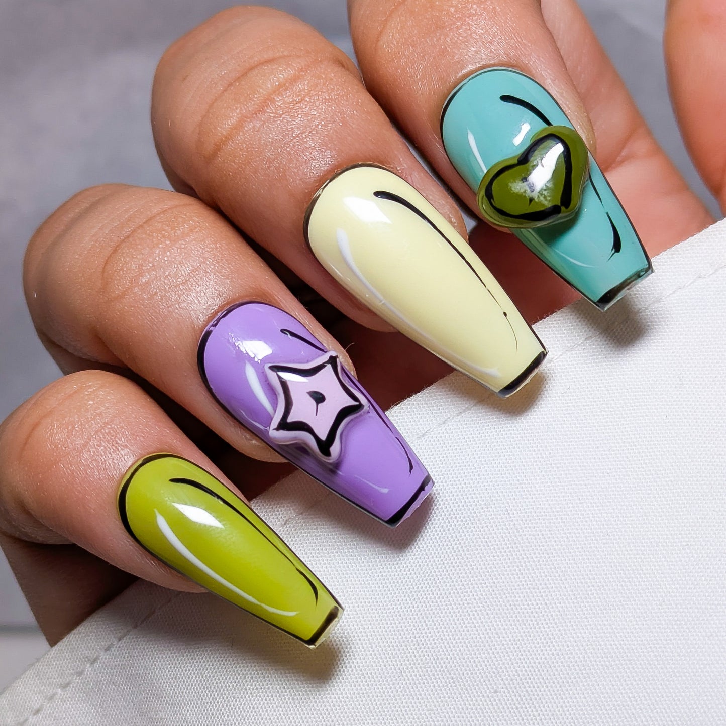 Cartoon Fun  - Press on Nails