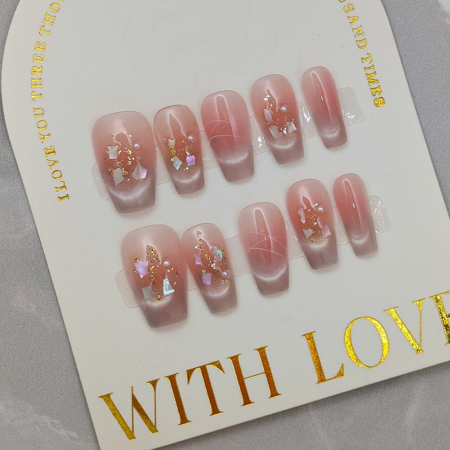 Blushing Crystals - Press on Nails