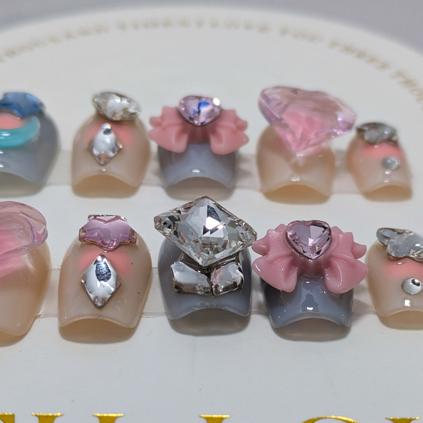 Pink Star Moon - Press on Nails