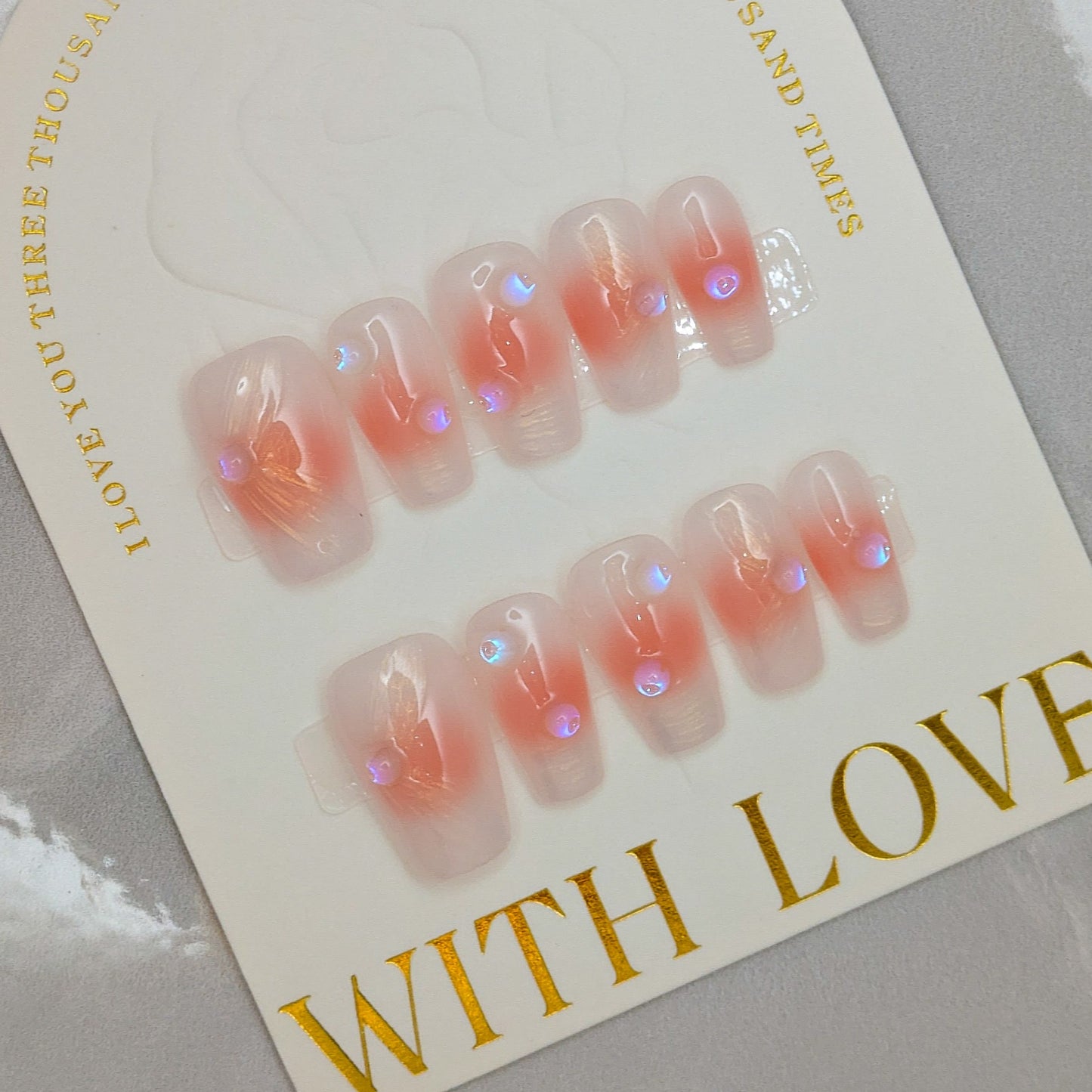 Golden Flowers - Press on Nails