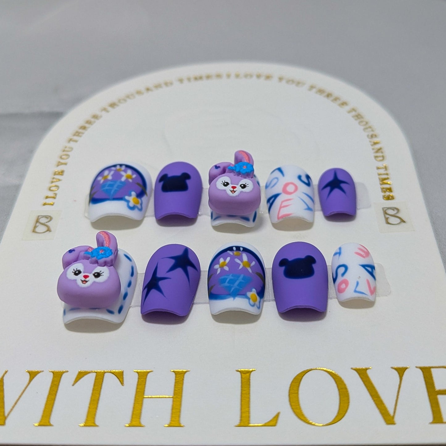 Purple Bunny  - Press on Nails