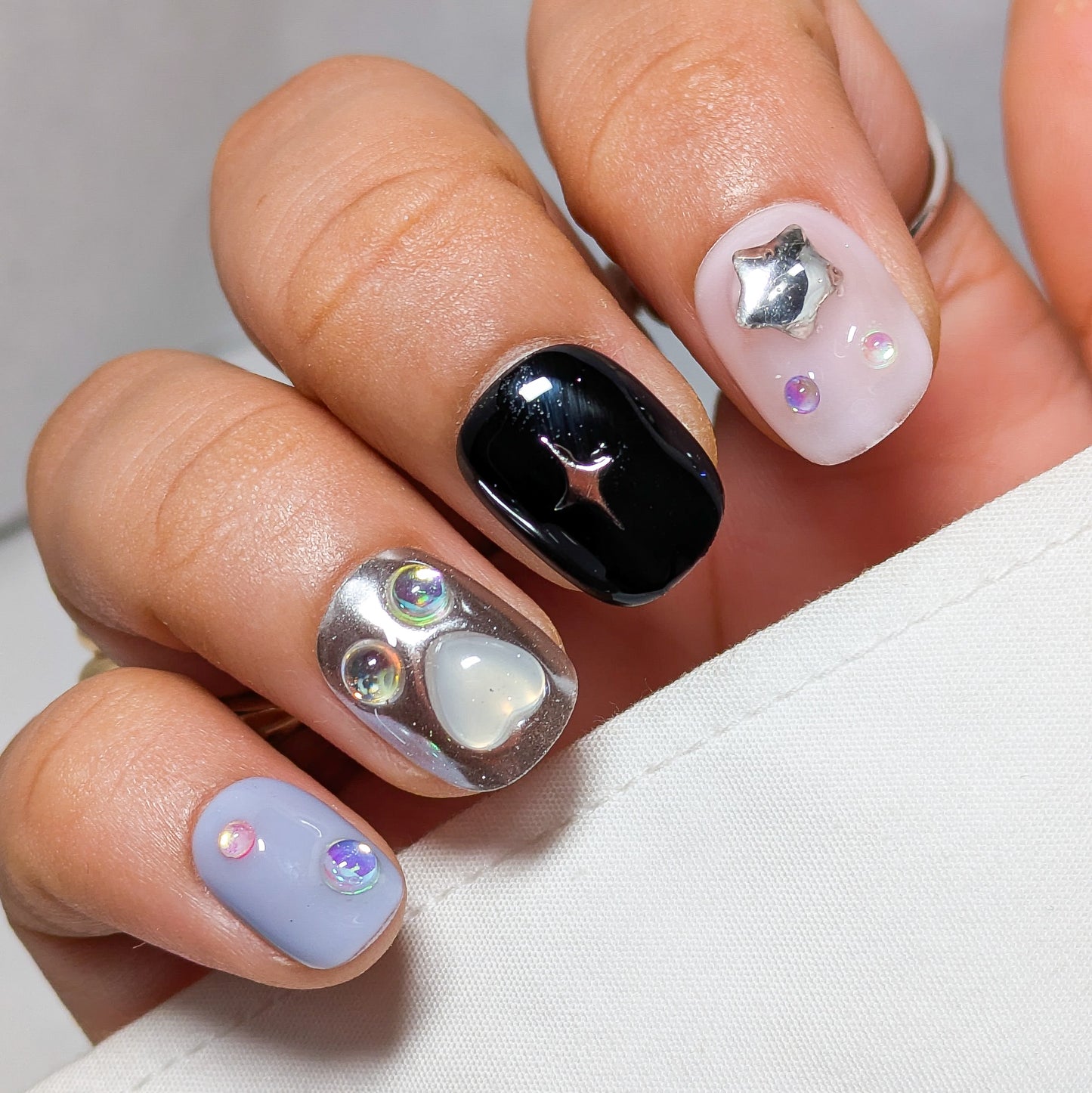 Cotton Candy stars - Press on Nails
