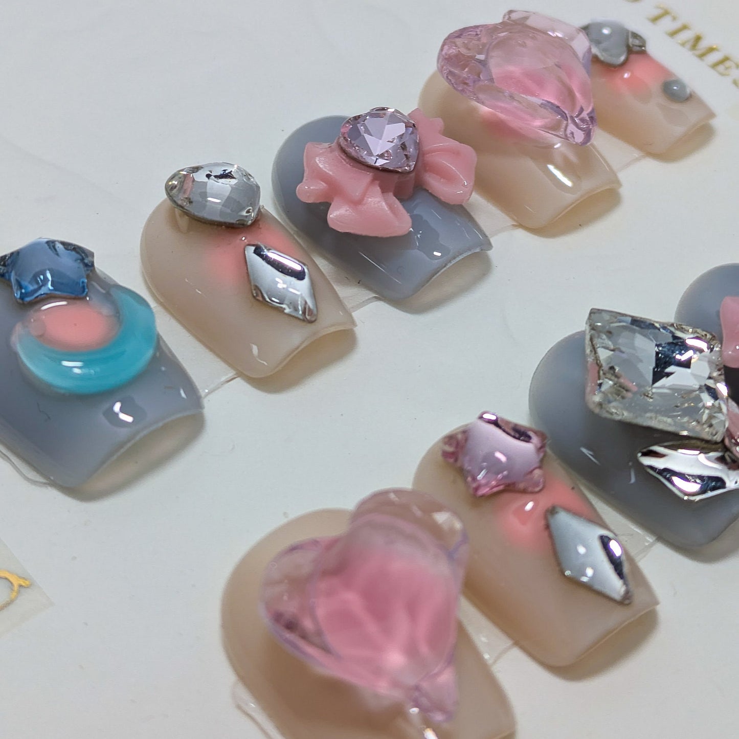 Pink Star Moon - Press on Nails