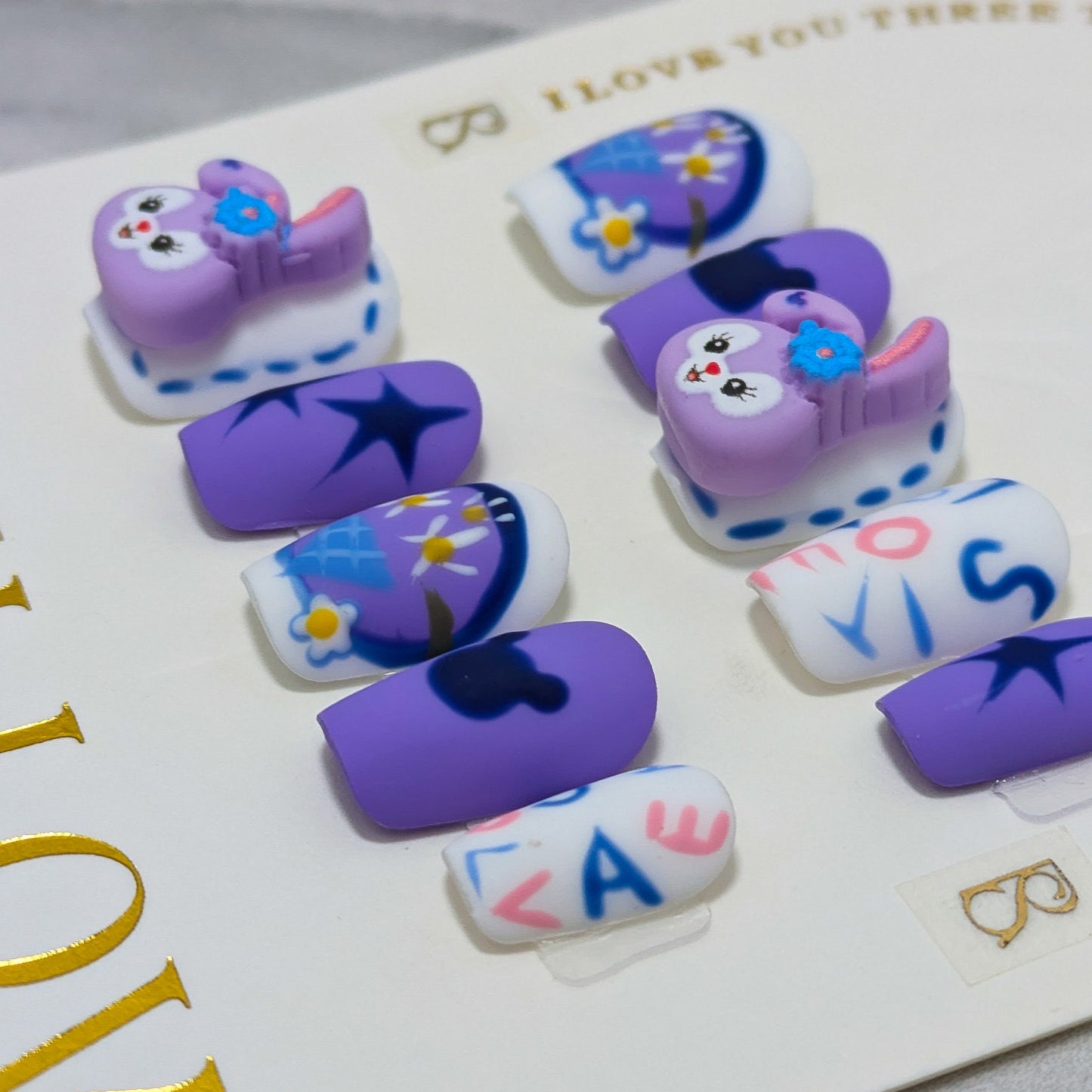 Purple Bunny  - Press on Nails