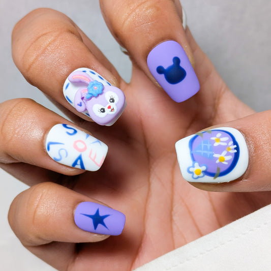 Purple Bunny  - Press on Nails