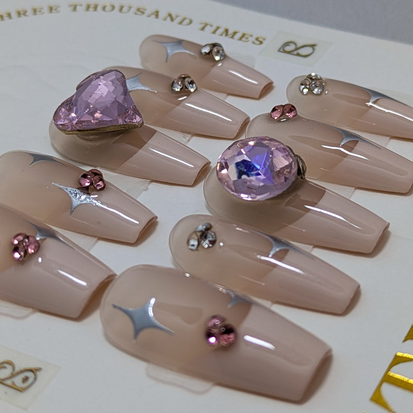 Pink Heart- Press on Nails